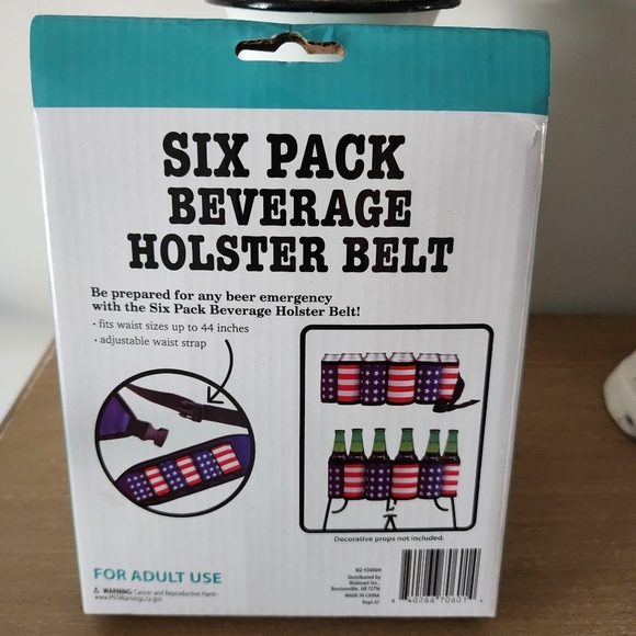 Adjustable Beverage Holster Belt - Stars and Stripes 6 Pack Holder - Picture 2 of 2
